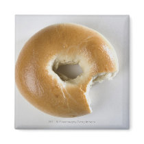Close-up of a bagel magnets
