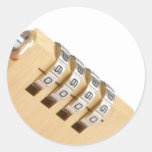 close up of a combination padlock  lock stickers