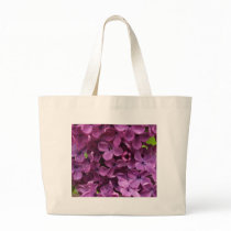 close up of dark purple lilac canvas bag