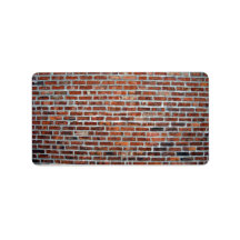 Close-up Of Stained Weathered Red Brick Wall Labels