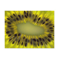Close up of the seeds in a slice of Kiwifruit Postcard