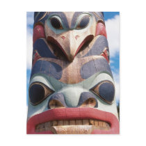 Close-up of totem pole in Sitka, Alaska, USA Post Card