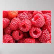 Close Up Raspberry Background Texture Raspberries Poster