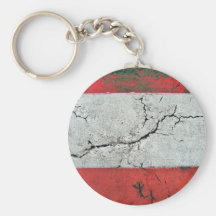 Close-up shot of cracked road with alternating bar keychain