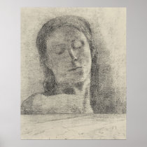 Closed eyes by Bertrand-Jean Redon Posters