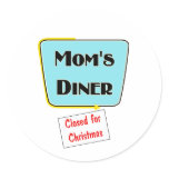 Closed for Christmas Mom's diner t-shirts & gifts. Stickers