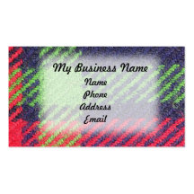 Closeup of Blue, Green and Red Fabric Business Card Templates