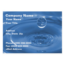 Closeup of Blue Water Drop Business Cards