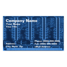 Closeup of Circuit Board Business Card Template