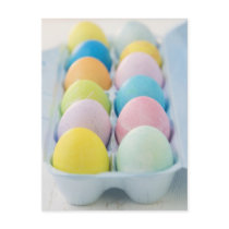 Closeup of coloured Easter eggs Postcard
