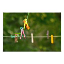 Cloth Pins On The Line Photo