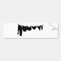 Clothes line silhouette bumper sticker