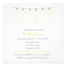 Clothesline Baby Shower Invitations