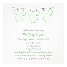 Clothesline Baby Shower Invitations