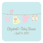 Clotheslines Baby Girl Baby Shower Sticker