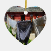 Clothing Hanging on Line Closeup Ornaments