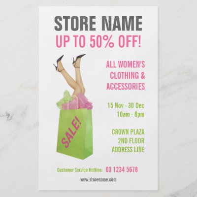 Women Clothing Store on Customizable Flyer Template For Women S Clothing Store Sale