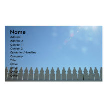 Clôture en bois cartes de visite personnelles