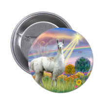 Cloud Angel and Llama Buttons