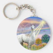 Cloud Angel and Llama Keychain