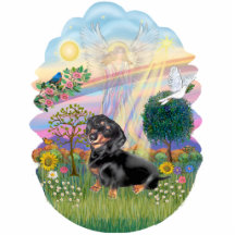 Cloud Angel - Dachshund (black-tan) Photo Sculpture