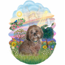 Cloud Angel -  Lhasa Apso 11b-Brown Acrylic Cut Out