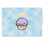 cloud background, cupcake angel no text greeting cards