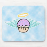 cloud background, cupcake angel no text mouse pad
