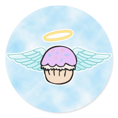 cloud background, cupcake angel no text stickers by cupcakewear