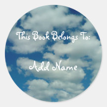 Cloud Bookplate Sticker