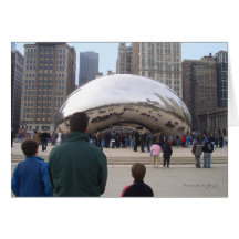 Cloud Gate Gazing in Chicago Greeting Cards