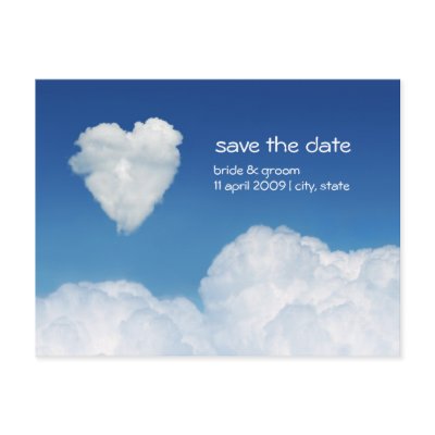 Cloud Nine - Save the Date card Postcards by BluePlanet