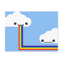 Cloud Puking Rainbow Card Post Cards