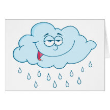 Cloud Raining Mascot Cartoon Character Card