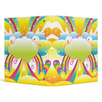 clouds and rainbow sky notebook binders by dooni_notebooks