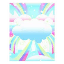 clouds and rainbow sky paper letterhead template