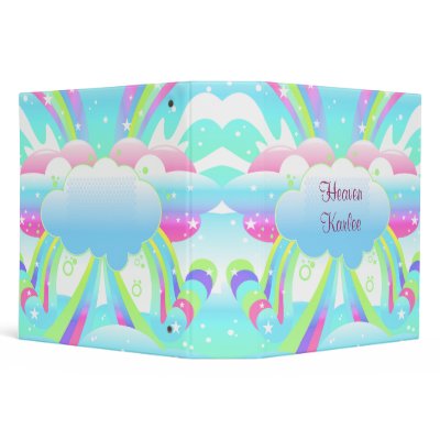 clouds and rainbow sky pastel notebook vinyl binders by dooni_notebooks