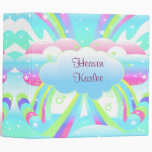 clouds and rainbow sky pastel notebook binders