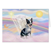 Clouds - Australian Cattle Dog Angel - Square Greeting Cards