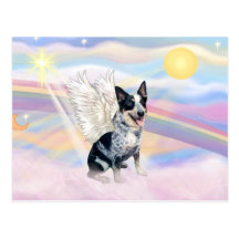 Clouds - Australian Cattle Dog Angel - Square Postcard