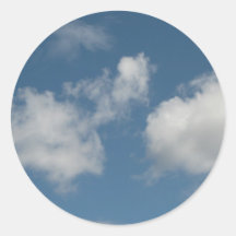 Clouds on a blue sky round stickers