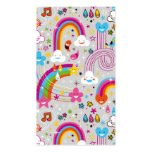 Clouds rainbows rain drops fun pattern business card