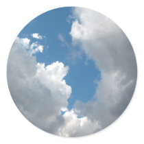 clouds round sticker