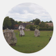 Cloudy Avebury Round Stickers