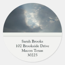 Cloudy Skies Address Label Round Stickers