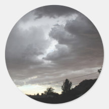 cloudy sky round stickers