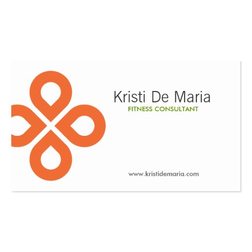 CLOVER DESIGN in ORANGE Business Card