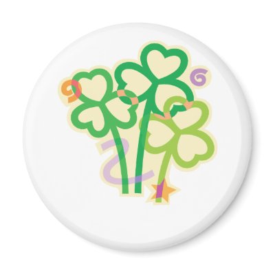 Clover Flowers St. Patrick's Day Design Fridge Magnet by Eholidayz