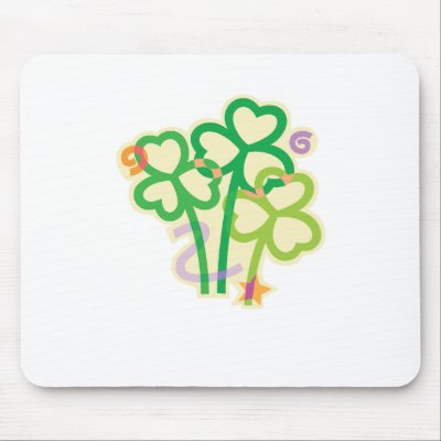 Clover Flowers St. Patrick's Day Design Mouse Mat by Eholidayz