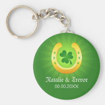 Clover golden horse St Patrick's day wedding favou Key Chains